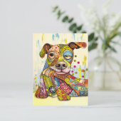Colorful Pop-Art Dog Face Briefkaart (Staand voorkant)