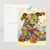 Colorful Pop-Art Dog Face Briefkaart (Voorkant / Achterkant)