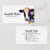 Colorful Pop Art Koe Visitekaartje (Voorkant / Achterkant)