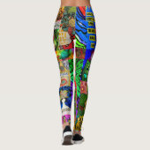 Colorful Pop Art Mixed Media Collage Leggings (Dos)