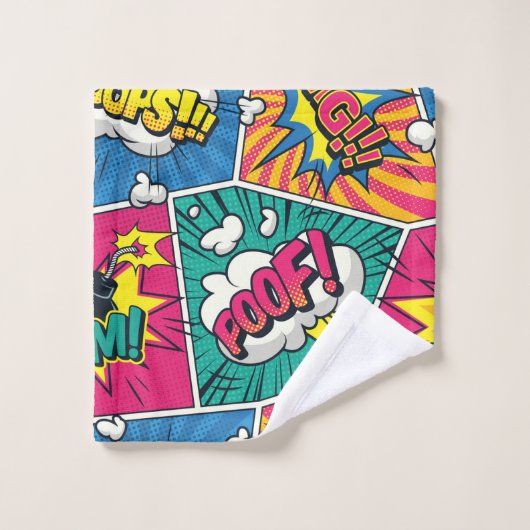 Colorful Pop Art Motif - Retro Comic Explosion (Gant de toilette)