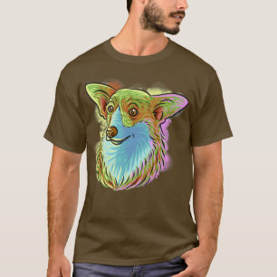 Colorful Pop Art Portrait Corgi Dog mam Mothers Da T-shirt