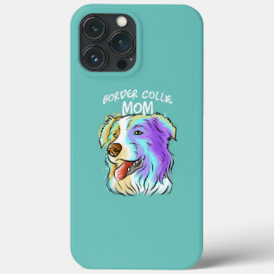Colorful Pop Art Portret Border Collie Dog mama iPhone 13 Pro Max Hoesje