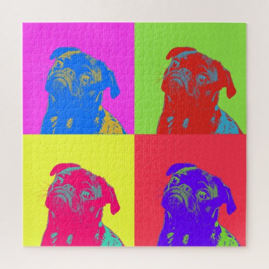 Colorful Pop Art Pug Portret Legpuzzel (Verticaal)