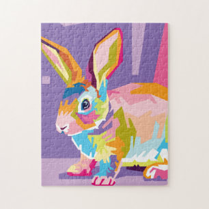 Colorful Pop Art Rabbit Portret Legpuzzel