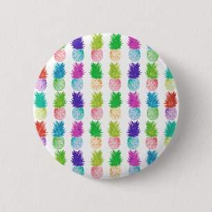 Colorful pop art schilder ananassolpatroon ronde button 5,7 cm