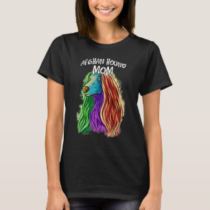 Colorful Pop Portrait Afghan Hound Dog Mam Moeder T-shirt