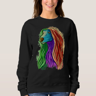 Colorful Pop Portrait Afghan Hound Dog Mam Moeder Trui