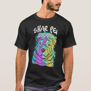 Colorful Pop Portrait Shar Pei Dog Vader's Da T-shirt