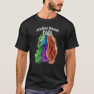 Colorful Pop Portreit Afghan Hound Dog Dad" T-shirt
