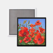 Colorful Poppy Field Magneet (Voorkant / Achterkant)