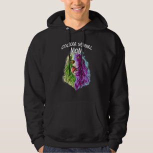 Colorful Portrait Cocker Spaniel Dog mama's moeder Hoodie