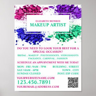 Colorful Powder, Makeup Artist Adverteren Poster