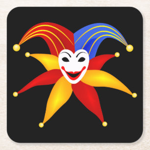 Colorful Pplay Card Joker-symbool Vierkante Kartonnen Onderzetter