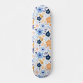 Colorful Preppy Flowers Pattern Skateboard (Voorkant)