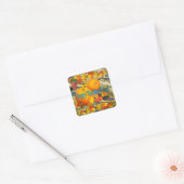 Colorful Produce Happy Thanksgiving Vierkante Sticker (Envelop)