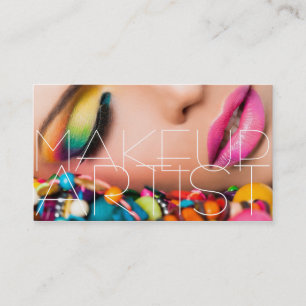 Colorful Professional Makeup Artist Card Visitekaartje
