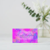 Colorful Professional roze holographic modern Visitekaartje (Staand voorkant)