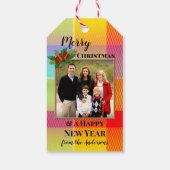Colorful Pset Your Photo Merry kerstcadeau Label Cadeaulabel (Achterkant)