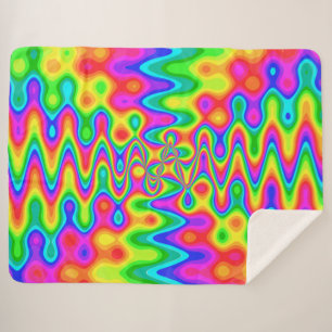 Colorful Psychedelic Art Sherpa Fleece Blanket Deken