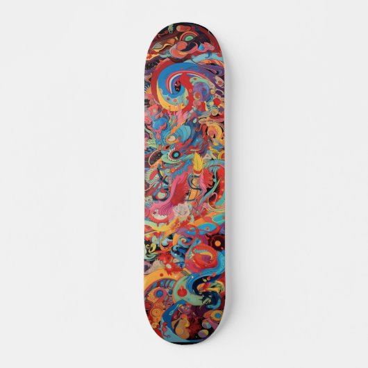 Colorful psychedelic art skateboard (Voorkant)