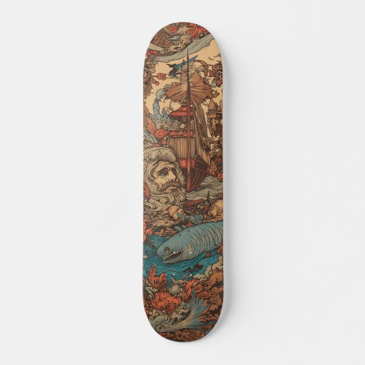 Colorful psychedelic Captain Nemo Skateboard (Voorkant)