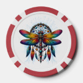 Colorful Psychedelic Dragonfly Dreamcatcher Boho Poker Chips (Achterkant)