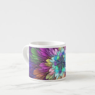 Colorful Psychedelic Flower Abstract Fractal Art Espresso Kop