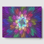 Colorful Psychedelic Flower Abstract Fractal Art Gastenboek (Achterkant)
