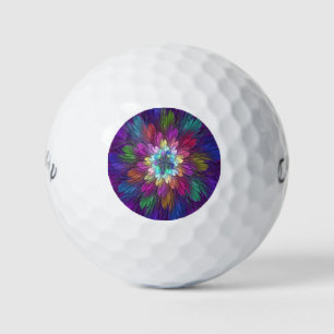 Colorful Psychedelic Flower Abstract Fractal Art Golfballen
