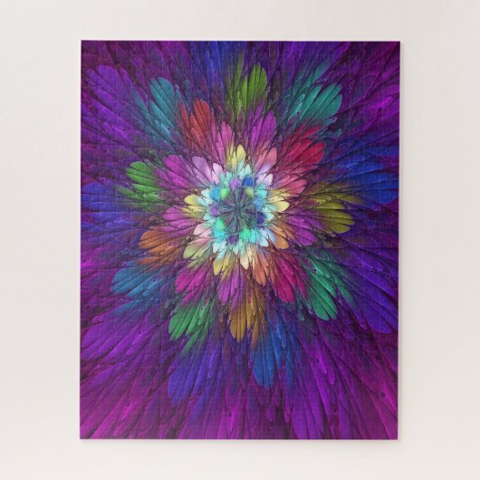 Colorful Psychedelic Flower Abstract Fractal Art Legpuzzel (Verticaal)