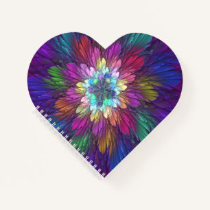 Colorful Psychedelic Flower Abstract Fractal Art Notitieboek