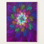 Colorful Psychedelic Flower Abstract Fractal Art Planner (Achterkant)