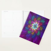 Colorful Psychedelic Flower Abstract Fractal Art Planner (Display)