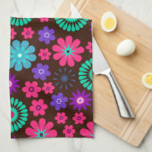Colorful Psychedelic Funky Flower Pattern Theedoek (Quarter Fold)