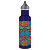 Colorful Psychedelic Geometric Pattern Monogram Waterfles (Rechts)