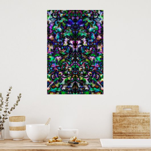 Colorful psychedelic kaleidoscoop poster (Keuken)