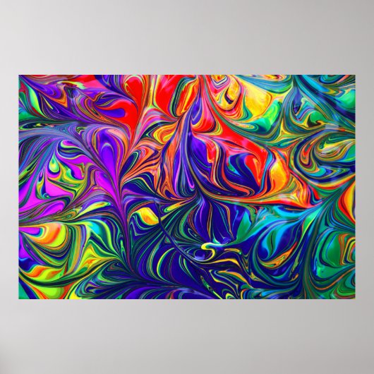 Colorful Psychedelic Modern Art Poster (Voorkant)