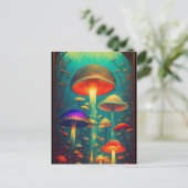 Colorful Psychedelic Mushrooms Fantasy World Briefkaart (Staand voorkant)