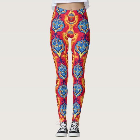 Colorful Psychedelic Pattern Leggings (Voorkant)