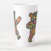 Colorful Psychedelic Teddy Bear Art Latte Mok (Voorkant)