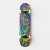 Colorful Psychedelic Trippy Spirals Pattern Art Skateboard (Voorkant)