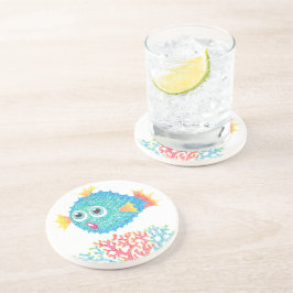 Colorful Puffer Fish Sandstone Onderzetter