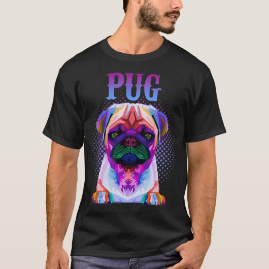 Colorful Pug Dog Breed Pullover (Voorkant)