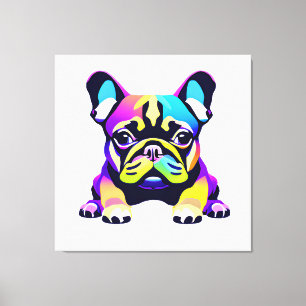 Colorful Pug Dog Puppy Canvas Afdruk