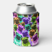 Colorful Pug Pattern Blikjeskoeler (Blikje Achterkant)