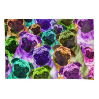 Colorful Pug Pattern Kussensloop