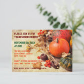 Colorful Pumpkins - 3x5 Thanksgiving Dinner Invite Kaart (Staand voorkant)