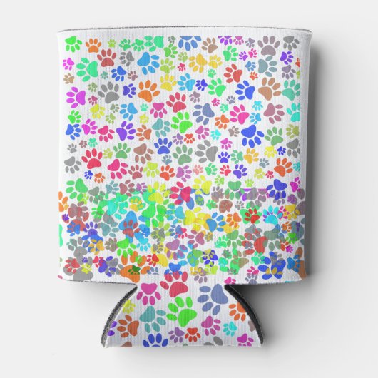 Colorful Puppy Paw Patroon Blikjeskoeler (Voorkant)