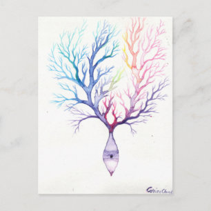 Colorful Purkinke neuron Briefkaart